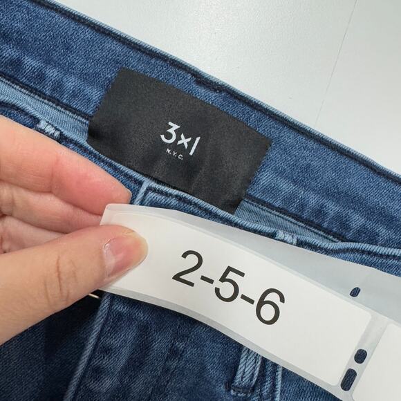3x1 Jeans Womens 26 Blue Lewis Raw Hem Frayed Skinny High Rise - Picture 4 of 8